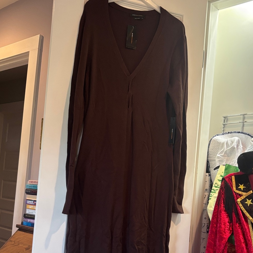 BCBGMaxAzria Chocolate Long Sleeve Dress